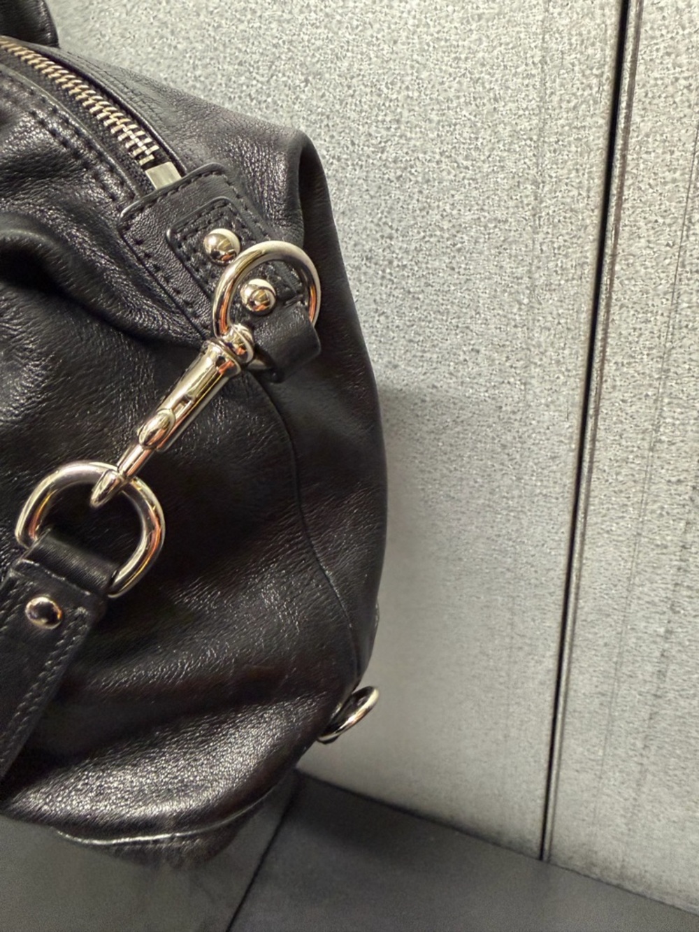 Coach Ashley Leather Satchel F15445 Black Shoulder Bag - Picture 5 of 15